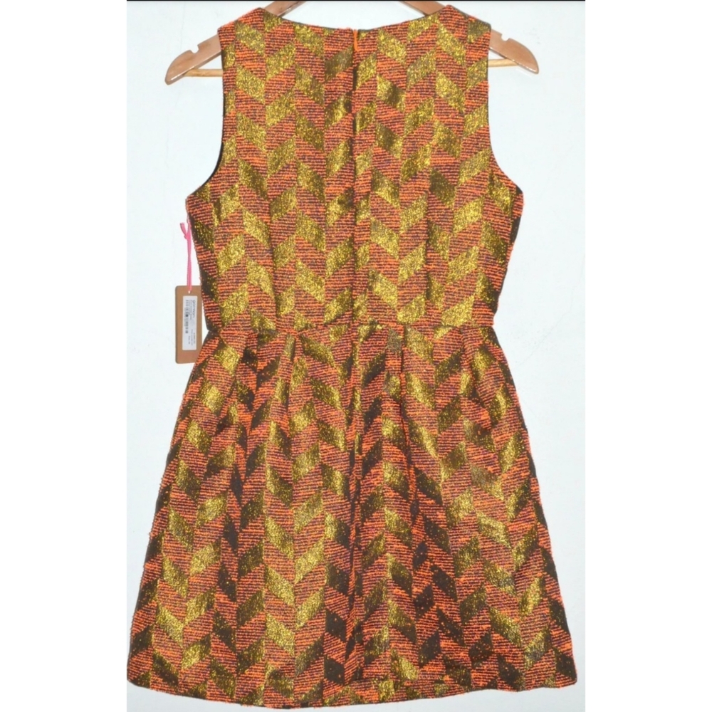 GORMAN ROCK CLIMBER ORANGE & METALLIC GOLD DRESS 8 - Picture 3 of 4